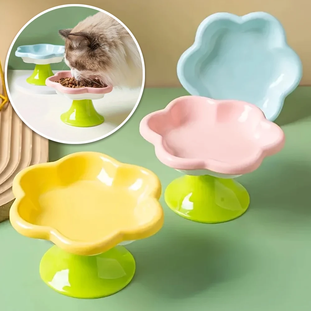 1PC Ceramic Elevated Flower Cat Bowls Cute Small Raised Kitten Dish Flower Shape Cat Feeder Bowl with Stand for Neck Protection 
1PC Ceramic Elevated Flower Cat Bowls Cute Small Raised Kitten Dish Flower Shape Cat Feeder Bowl with Stand for Neck Protection