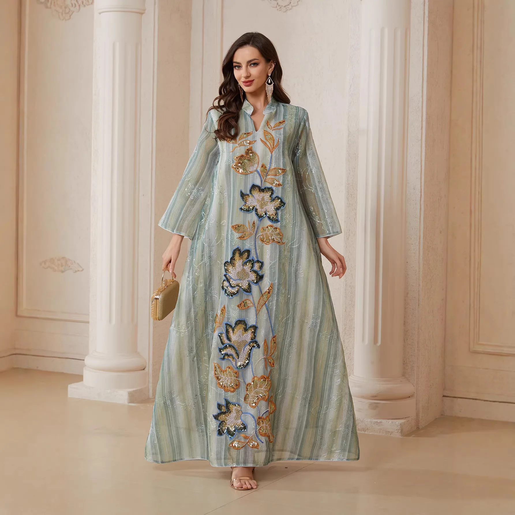 Nc161 2026 New Mesh Sequin Dress Robe Ethnic Clothing With Exquisite Stitching Robe Abaya Ramadan Dubai Luxury Islam Elegant
Nc161 2026 New Mesh Sequin Dress Robe Ethnic Clothing With Exquisite Stitching Robe Abaya Ramadan Dubai Luxury Islam Elegant