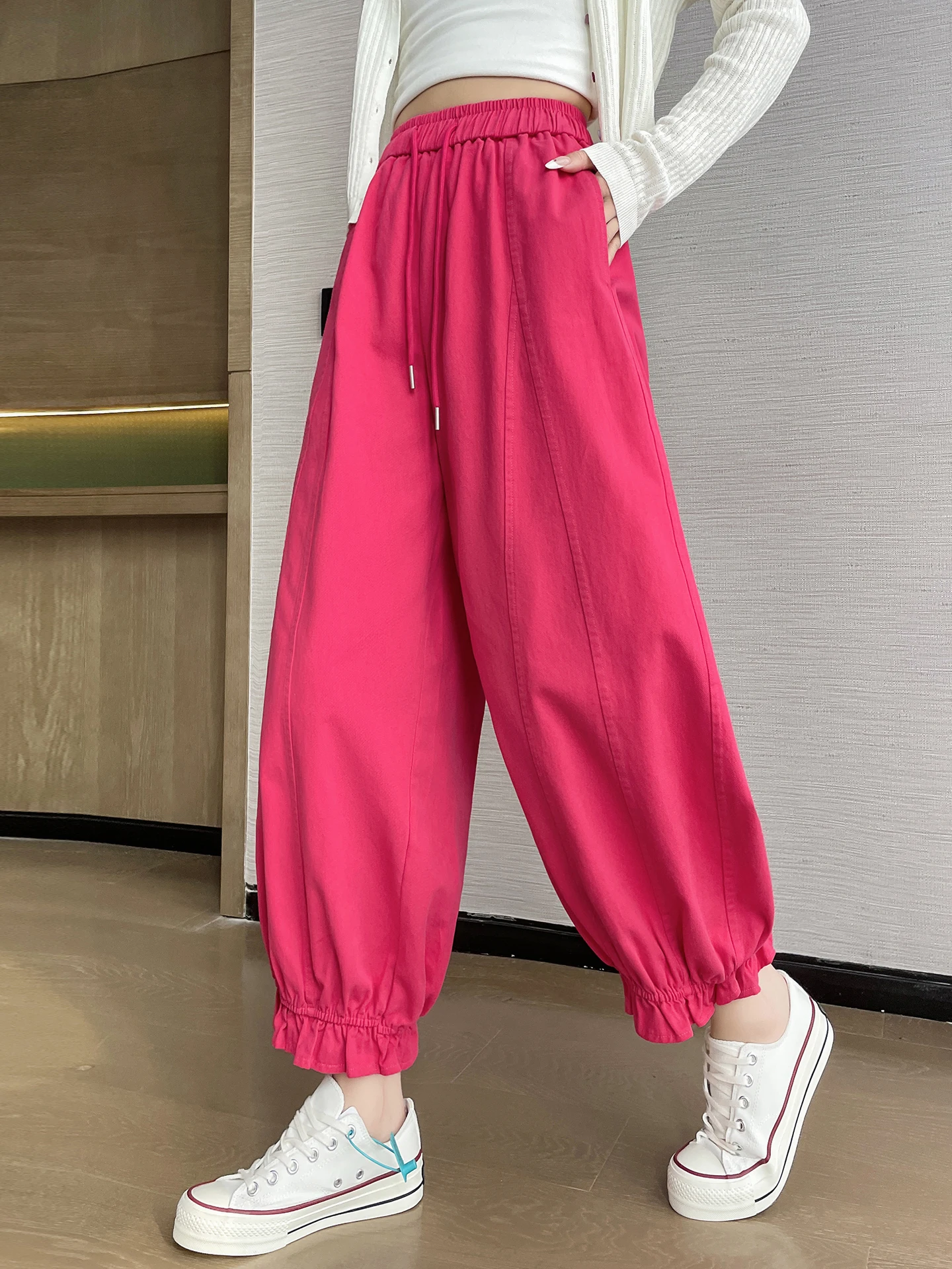 Pink Lotus Bud Wide Leg Pants Women's Spring Summer Small Size Dopamine Pants Wood Grain Drawstring Lantern Pants
Pink Lotus Bud Wide Leg Pants Women's Spring Summer Small Size Dopamine Pants Wood Grain Drawstring Lantern Pants