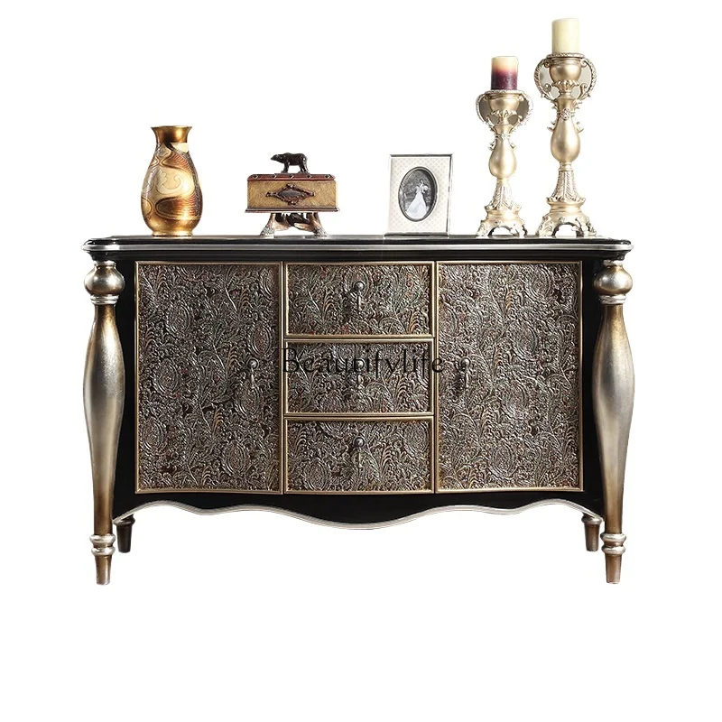 European light luxury carved entrance cabinet Solid wood villa home American restaurant cabinet
European light luxury carved entrance cabinet Solid wood villa home American restaurant cabinet