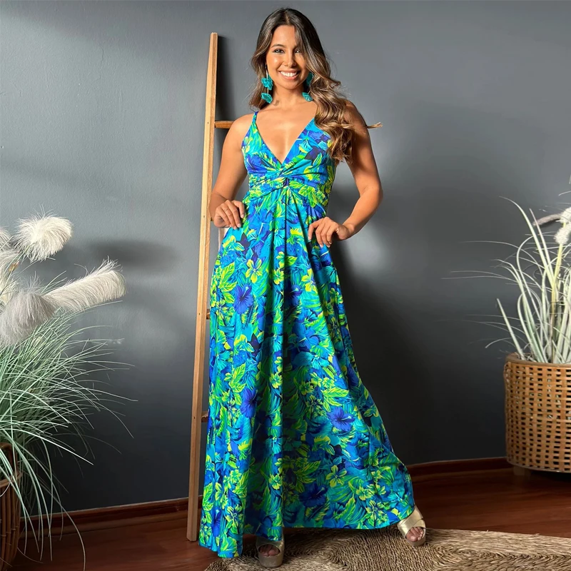Spaghetti Strap Printing Summer Dresses Ladies 2024 New Fashion Boho Dresses Sleeveless Slim Floral Long Summer Dress Wholesale
Spaghetti Strap Printing Summer Dresses Ladies 2024 New Fashion Boho Dresses Sleeveless Slim Floral Long Summer Dress Wholesale
