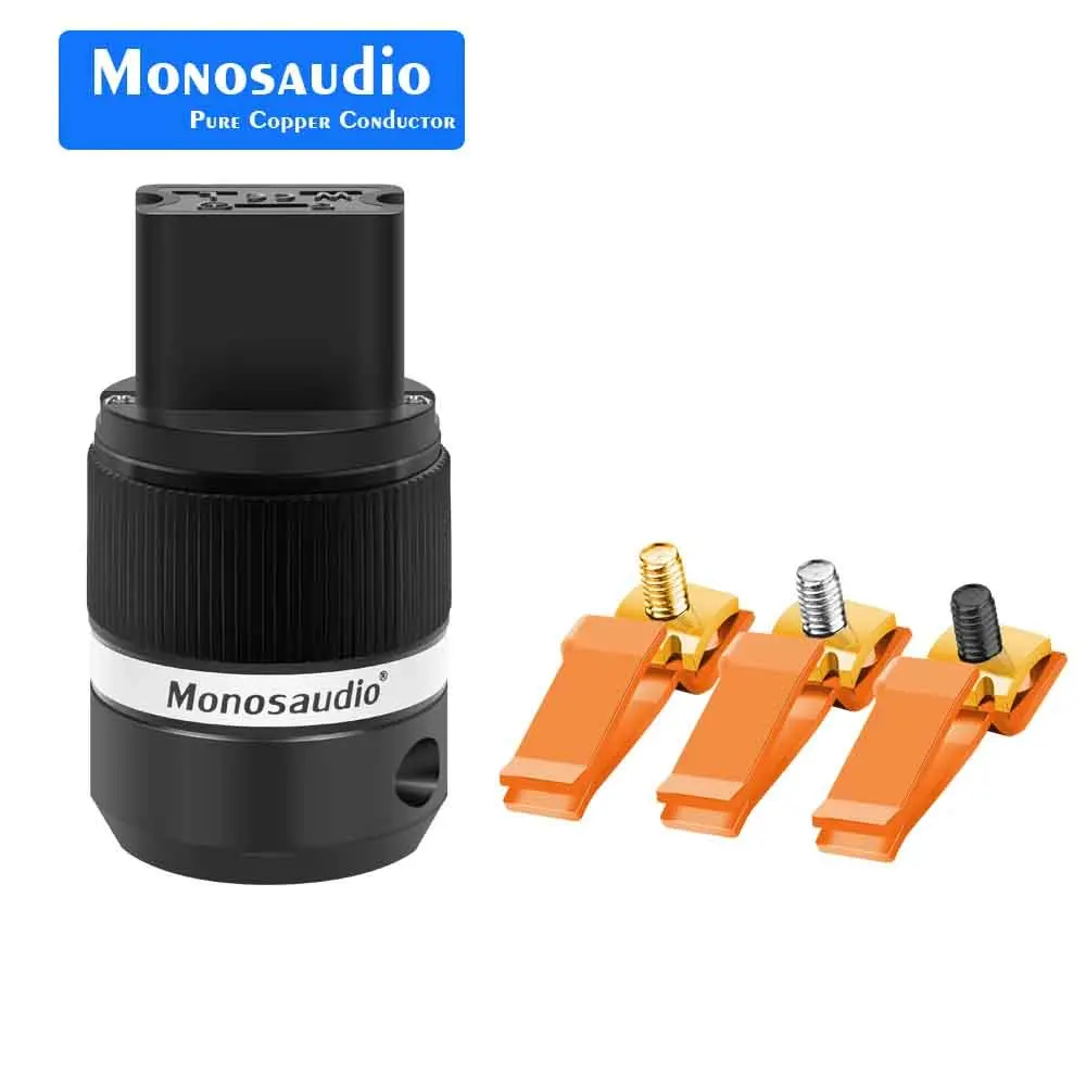 F120 Monosaudio High-end 99.998% Pure Copper 20A Power Plug C19 AC Power Connector 20A/125V Audio Audiophile Grade Plug
F120 Monosaudio High-end 99.998% Pure Copper 20A Power Plug C19 AC Power Connector 20A/125V Audio Audiophile Grade Plug