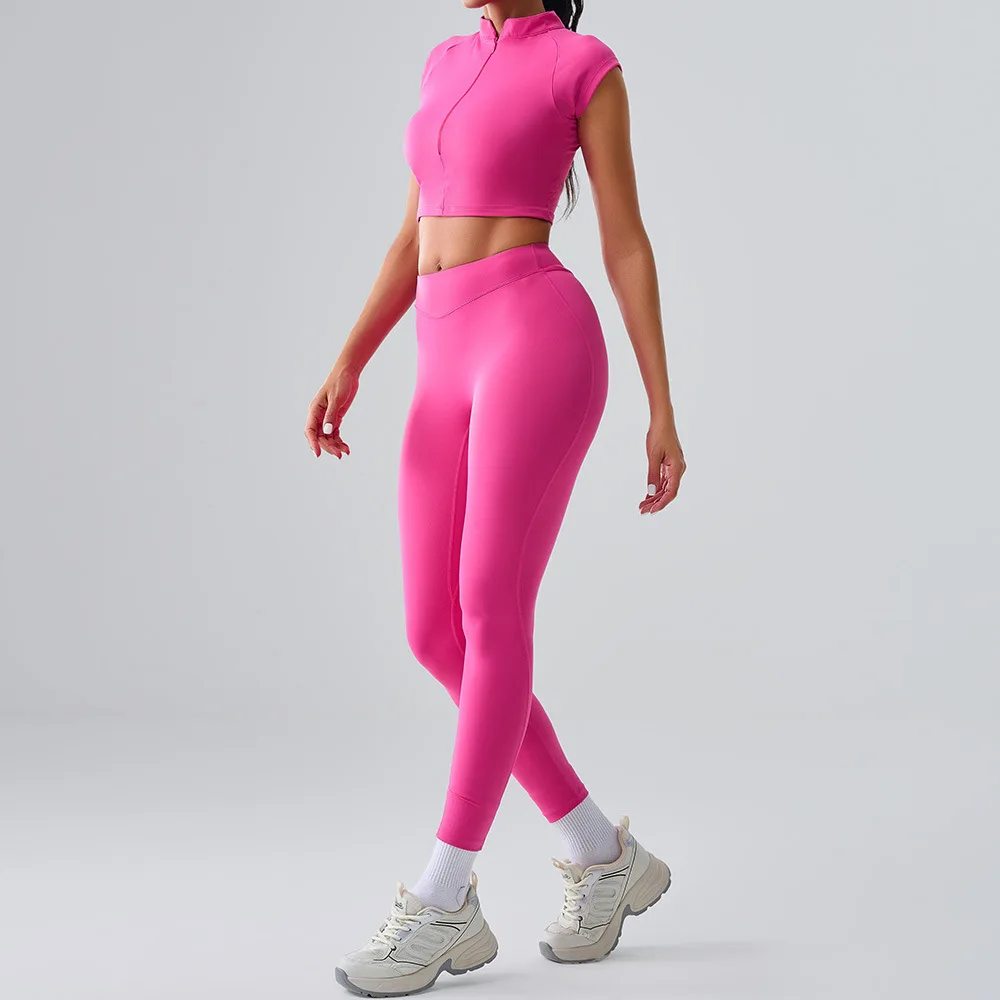 Seamless Yoga Set Sports Fitness High Waist Hip-lifting Short-sleeved Top Suit Workout Clothing Gym Legging Sportswear for Women
Seamless Yoga Set Sports Fitness High Waist Hip-lifting Short-sleeved Top Suit Workout Clothing Gym Legging Sportswear for Women