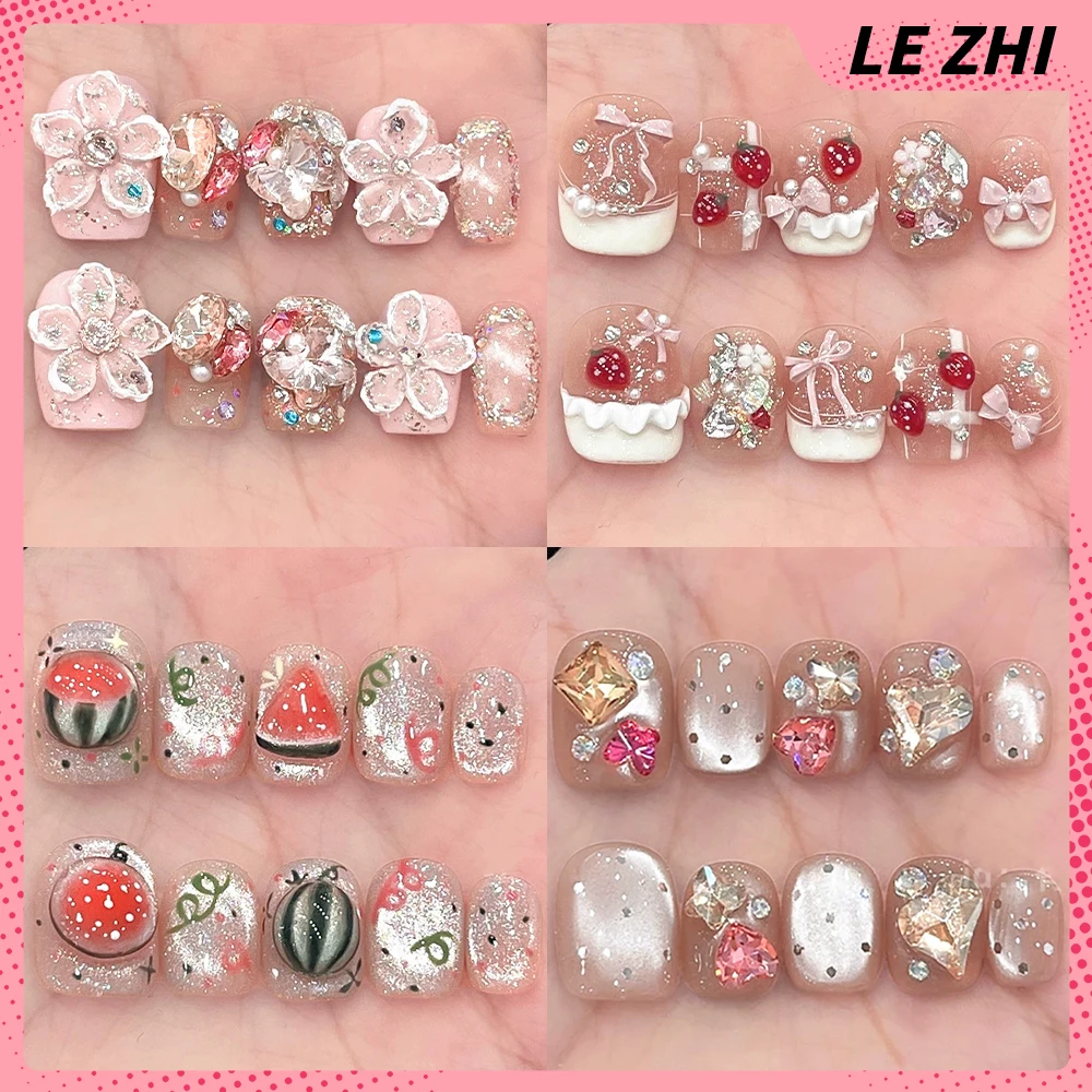 10Pcs Light Luxury Sparkling Cat Eyes Diamond Handmade Press On Nail Flower Strawberry Watermelon Short Square Round Fake Nails
10Pcs Light Luxury Sparkling Cat Eyes Diamond Handmade Press On Nail Flower Strawberry Watermelon Short Square Round Fake Nails