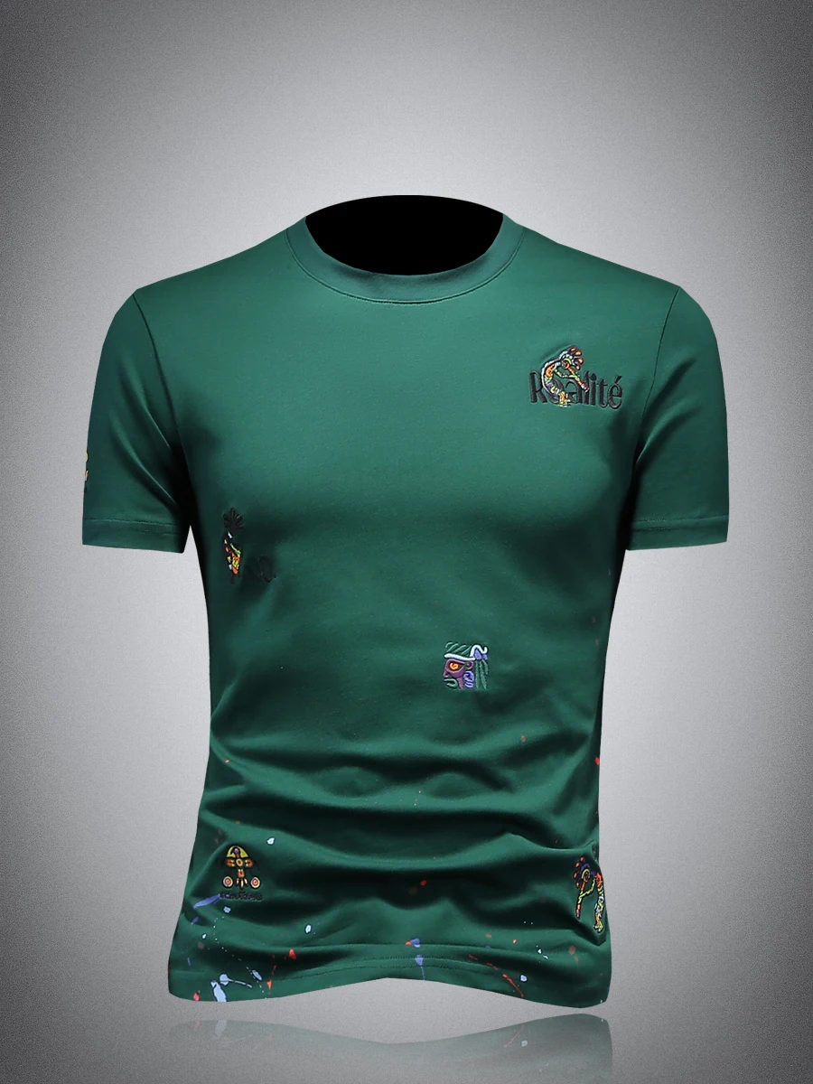 American Style Short Sleeve T-Shirt Men's Summer Clothes round Neck Casual Embroidery Fashion Urban Fit Youth Daily Wear
American Style Short Sleeve T-Shirt Men's Summer Clothes round Neck Casual Embroidery Fashion Urban Fit Youth Daily Wear