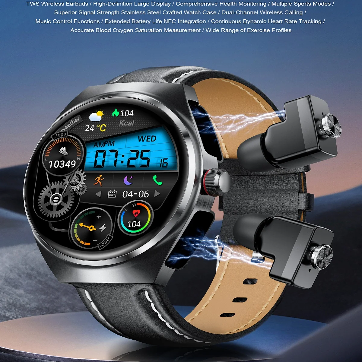 Bluetooth Headset Watch 2-in-1 NFC Male Female Fitness Tracker Bluetooth Call Smartwatch Support Android Apple Smart Watch 2024
Bluetooth Headset Watch 2-in-1 NFC Male Female Fitness Tracker Bluetooth Call Smartwatch Support Android Apple Smart Watch 2024