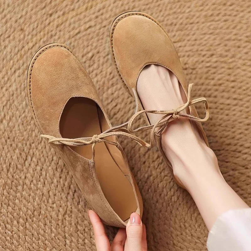Women's Flat Shoes 2025 New Comfortable Round-toe Mary Jane Shoes Female Large-size Ballet Lace-up Loafers For Women
Women's Flat Shoes 2025 New Comfortable Round-toe Mary Jane Shoes Female Large-size Ballet Lace-up Loafers For Women