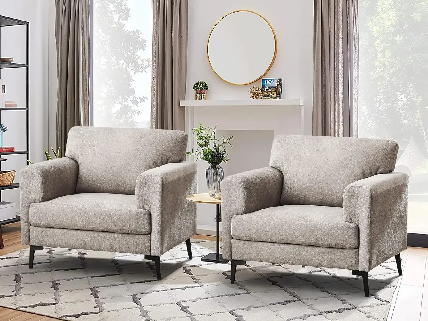 Accent Chair, Linen Fabric Oversized Mid Century Modern Chair Set of 2, Comfy Upholstered Armchair Reading Accent Chairs Sofa
Accent Chair, Linen Fabric Oversized Mid Century Modern Chair Set of 2, Comfy Upholstered Armchair Reading Accent Chairs Sofa