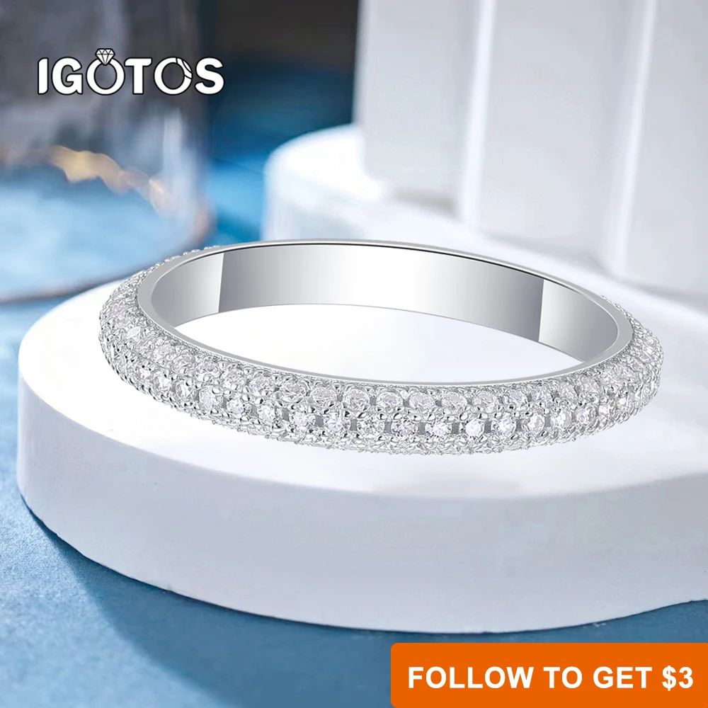 IGOTOS GRA Certified 925 Sterling Silver All Moissanite Ring 1mm 18k White Gold Trendy Diamond Rings Fine Jewelry for Women Men
IGOTOS GRA Certified 925 Sterling Silver All Moissanite Ring 1mm 18k White Gold Trendy Diamond Rings Fine Jewelry for Women Men