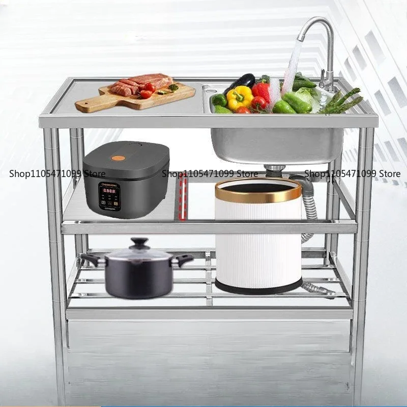 Freestanding Stainless Steel Kitchen Sink Thickened Integrated Wash Basin Multifunctional Household Cooking Washing Station
Freestanding Stainless Steel Kitchen Sink Thickened Integrated Wash Basin Multifunctional Household Cooking Washing Station