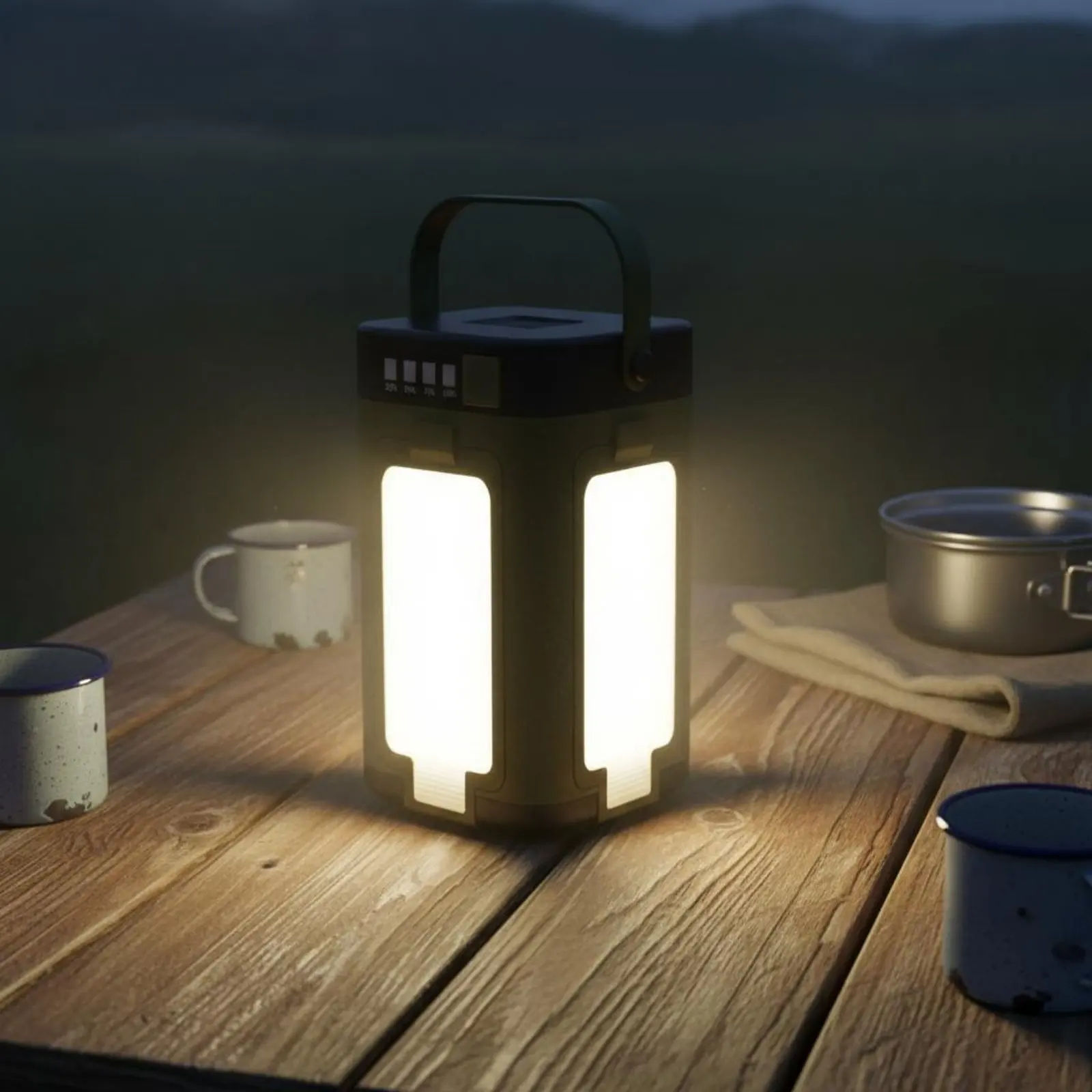 Solar Camping Light Foldable Panels Folding Camping Lantern Solar Rechargeable Lantern 360° Lighting Water-Resistant for Campers
Solar Camping Light Foldable Panels Folding Camping Lantern Solar Rechargeable Lantern 360° Lighting Water-Resistant for Campers