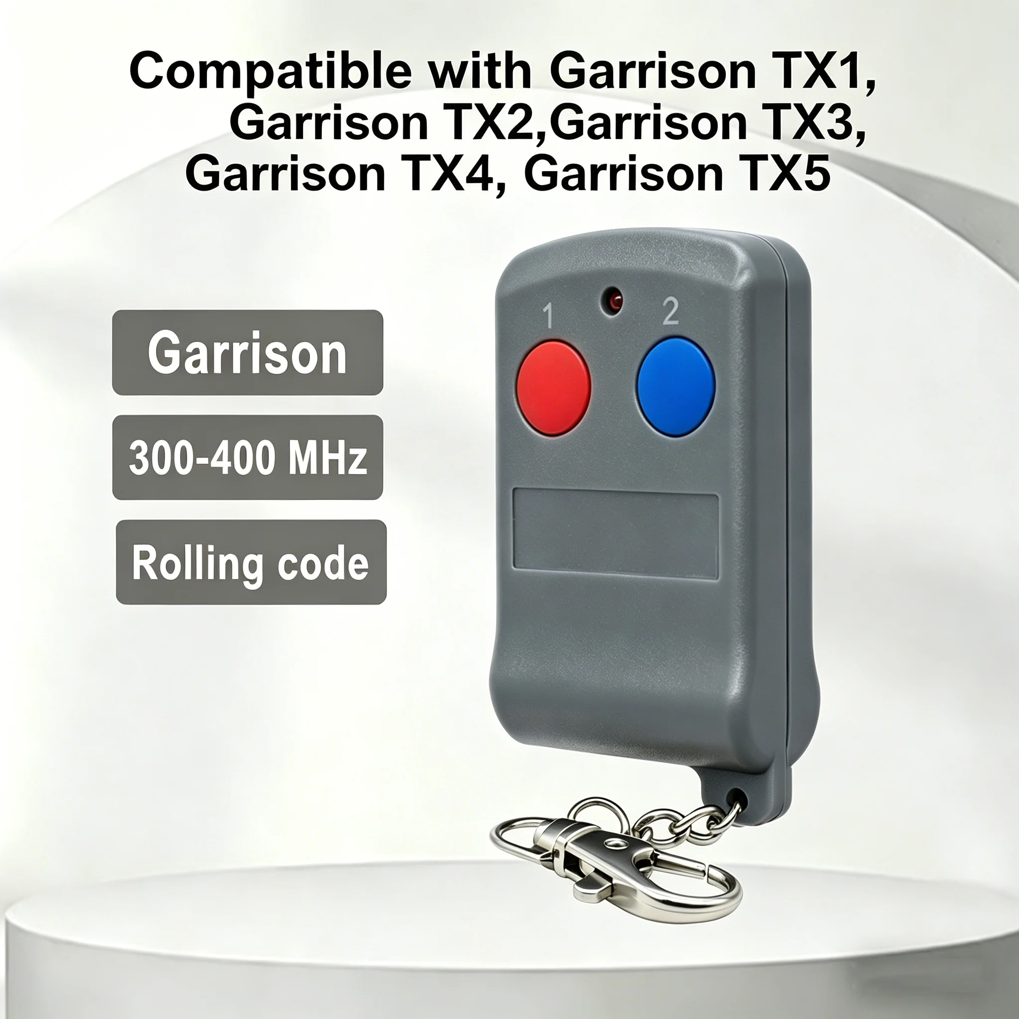 New Garrison TX1 TX2 TX3 TX4 TX5 300-400MHz Rolling code Garage Gate Door Control
New Garrison TX1 TX2 TX3 TX4 TX5 300-400MHz Rolling code Garage Gate Door Control