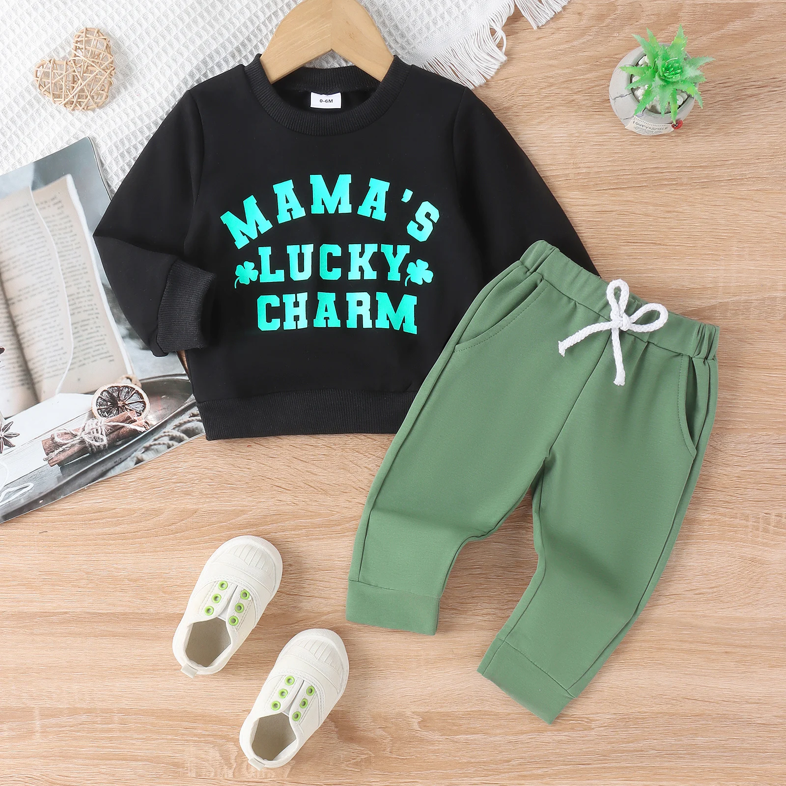 2PCS Spring And Autumn 0-3 Years Old Boys And Babies Trend Fashionable Letter Printed Long-Sleeved + Solid Color Pants Set
2PCS Spring And Autumn 0-3 Years Old Boys And Babies Trend Fashionable Letter Printed Long-Sleeved + Solid Color Pants Set