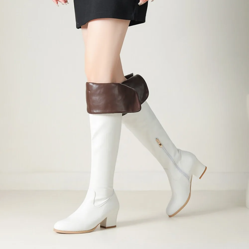 Plus Size 33-43 Women Fold Over Knee High Boots Chunky Block Heel Leather Boots with Buckle Winter Casual & Party Footwear
Plus Size 33-43 Women Fold Over Knee High Boots Chunky Block Heel Leather Boots with Buckle Winter Casual & Party Footwear