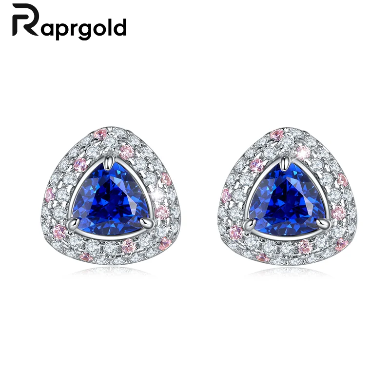 RAPRGOLD Created Sapphire Stud Earrings for Women S925 Sterling Silver Piercing Earring Wedding Party Luxury Fine Jewelry Gifts
RAPRGOLD Created Sapphire Stud Earrings for Women S925 Sterling Silver Piercing Earring Wedding Party Luxury Fine Jewelry Gifts