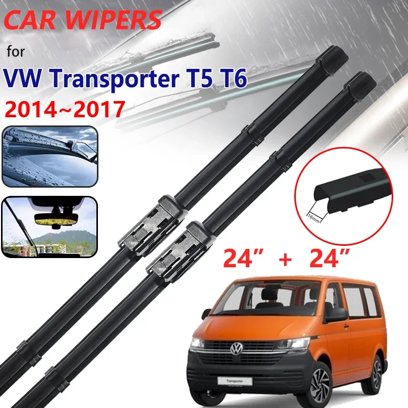 Car Wipers Blade For Volkswagen VW Transporter T5 T6 2014~2017 Caravelle Multivan Boneless Windscreen Windshield Car Accessories
Car Wipers Blade For Volkswagen VW Transporter T5 T6 2014~2017 Caravelle Multivan Boneless Windscreen Windshield Car Accessories