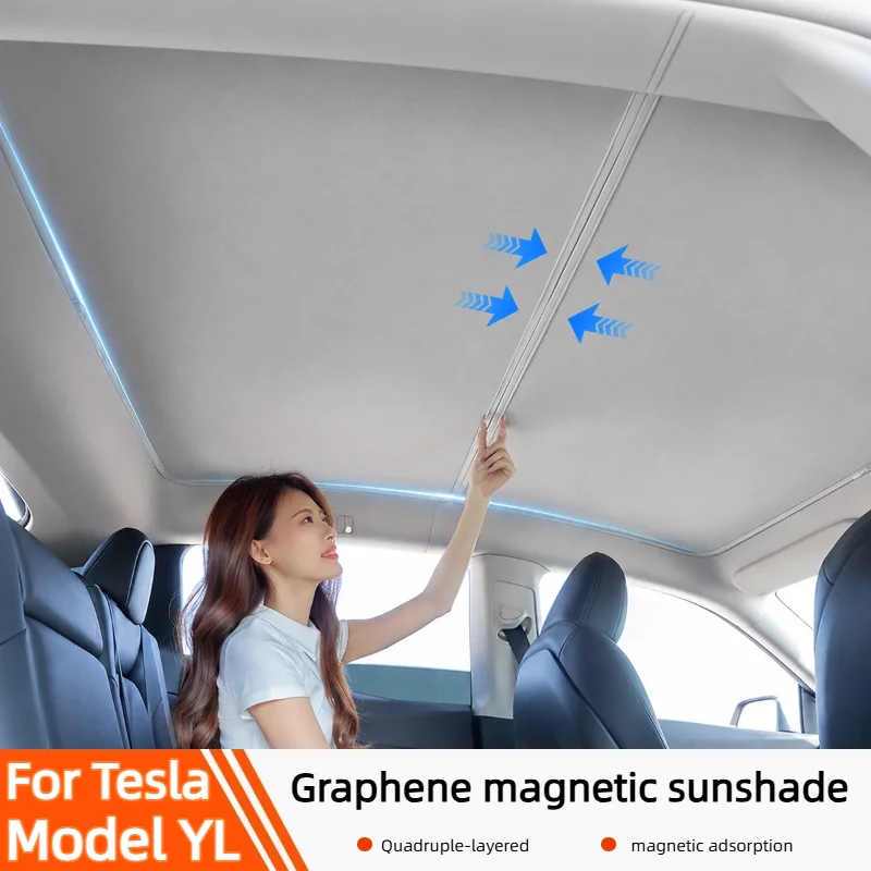 For Tesla Model YL 2026 Graphene magnetic Sunroof Shade – Heat Insulation Sunshade Net Top Ceiling Sun Visor Cover UV Block Th
For Tesla Model YL 2026 Graphene magnetic Sunroof Shade – Heat Insulation Sunshade Net Top Ceiling Sun Visor Cover UV Block Th