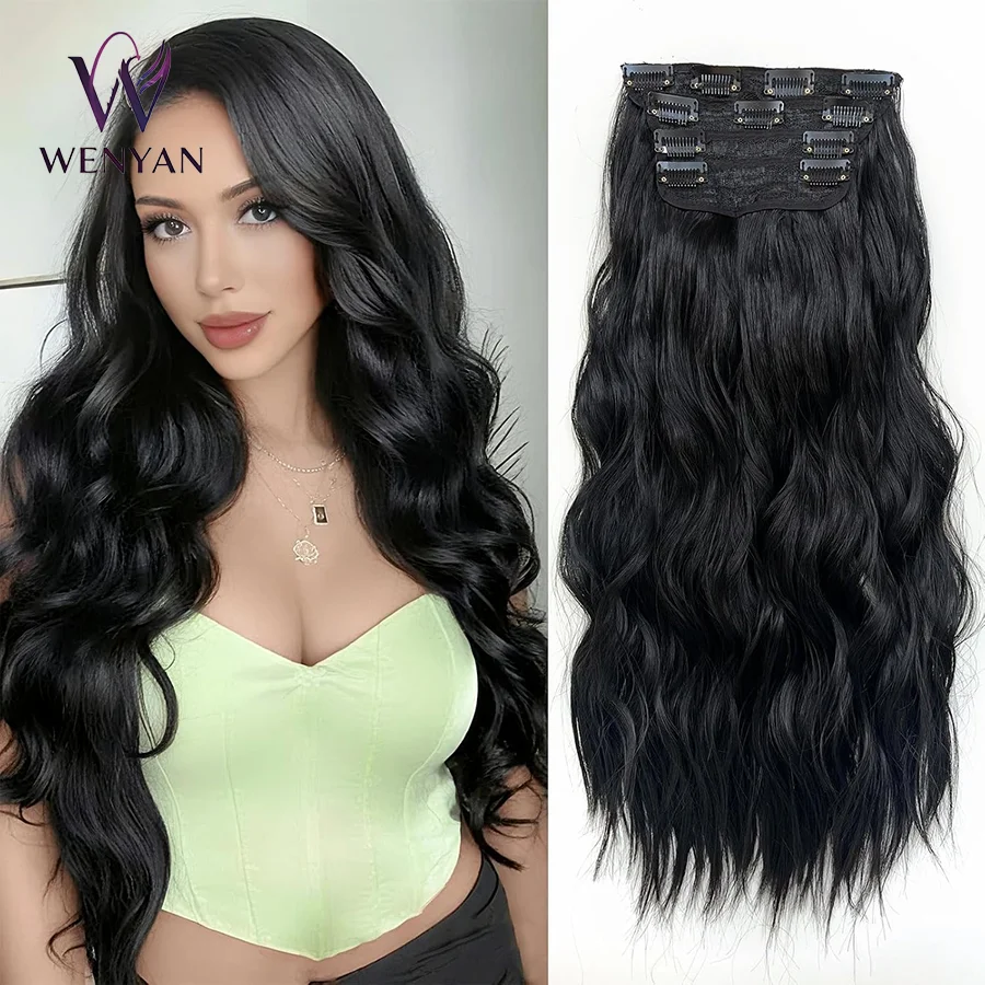 22 Inch Long Wavy 4PCS Thick Hairpieces Fiber Double Weft Synthetic Clip in Hair Extensions
22 Inch Long Wavy 4PCS Thick Hairpieces Fiber Double Weft Synthetic Clip in Hair Extensions