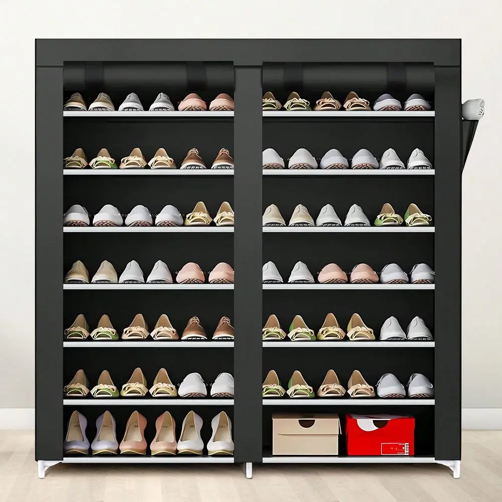 Boot Rack, With A NonWoven Fabric Covering Layer, Consisting Of 7 Layers And 14 Storage Compartments, Can Hold 40 To 50 Pairs O
Boot Rack, With A NonWoven Fabric Covering Layer, Consisting Of 7 Layers And 14 Storage Compartments, Can Hold 40 To 50 Pairs O
