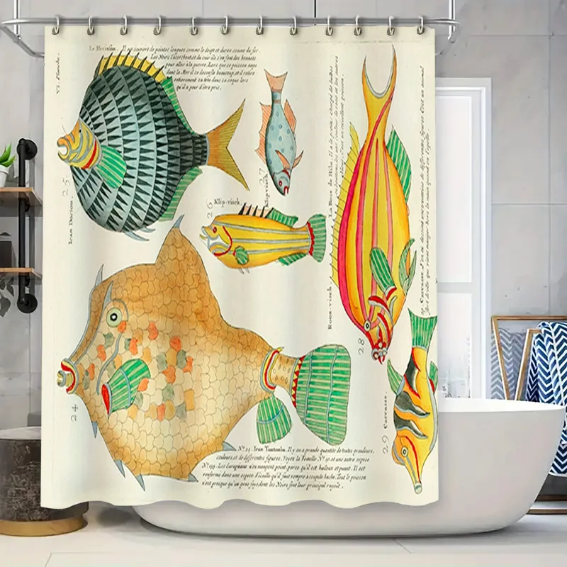 Artistic Fish Print Shower Curtain Colorful Unique Design for Bathroom Decorations
Artistic Fish Print Shower Curtain Colorful Unique Design for Bathroom Decorations