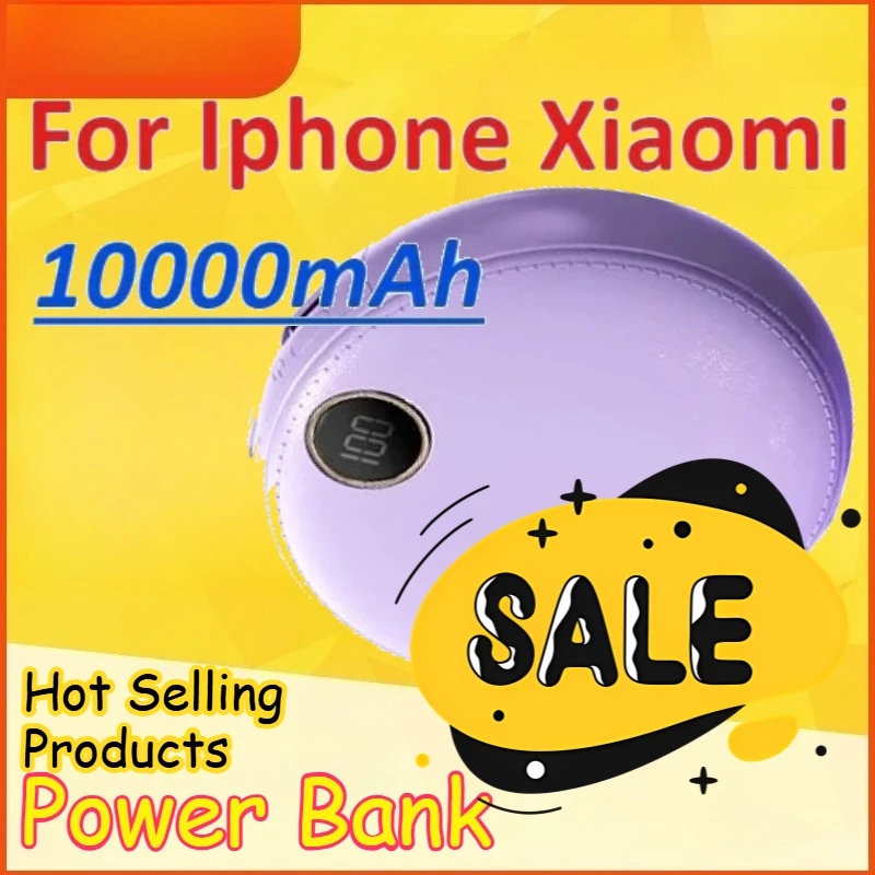 Мини-круглый аккумулятор большой емкости для Iphone Xiaomi, портативный внешний аккумулятор с быстрой зарядкой и кабелем, цифровым дисплеем
Мини-круглый аккумулятор большой емкости для Iphone Xiaomi, портативный внешний аккумулятор с быстрой зарядкой и кабелем, цифровым дисплеем