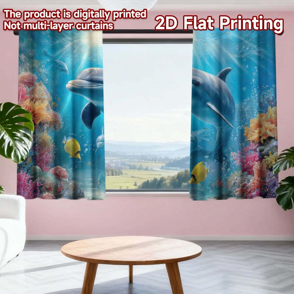 2D flat printing 2pcs Scene Curtains Underwater Dolphin Paradise Digital Printed Polyester Drapes Festive Holiday for Drapes for
2D flat printing 2pcs Scene Curtains Underwater Dolphin Paradise Digital Printed Polyester Drapes Festive Holiday for Drapes for