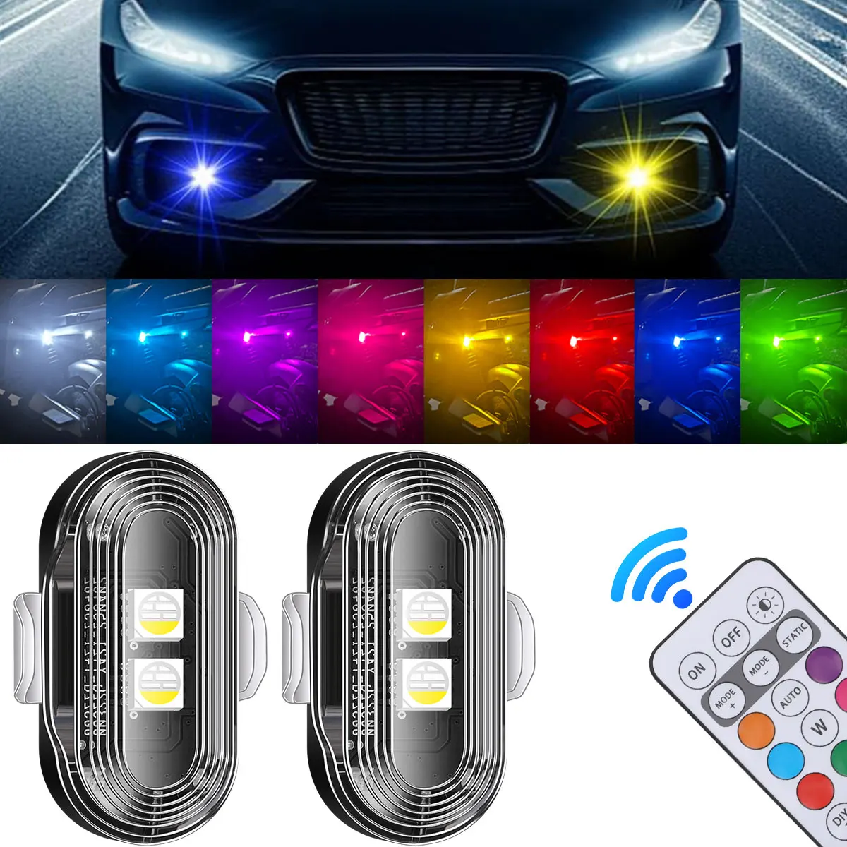 1/2/4 IN 1 Wireless LED Strobe Light Aircraft Airplane Warning Lights With Remote RGB Car Motorcycle Front Rear Decorative Light
1/2/4 IN 1 Wireless LED Strobe Light Aircraft Airplane Warning Lights With Remote RGB Car Motorcycle Front Rear Decorative Light