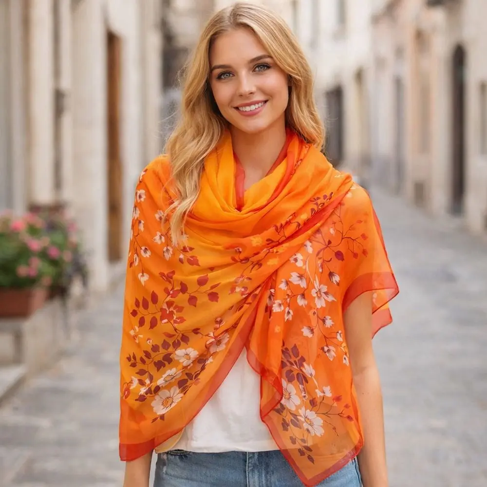 Elegant Floral Print Chiffon Scarf Long Protection Shawl Silk Soft Thin Wrap Hijab Summer
Elegant Floral Print Chiffon Scarf Long Protection Shawl Silk Soft Thin Wrap Hijab Summer