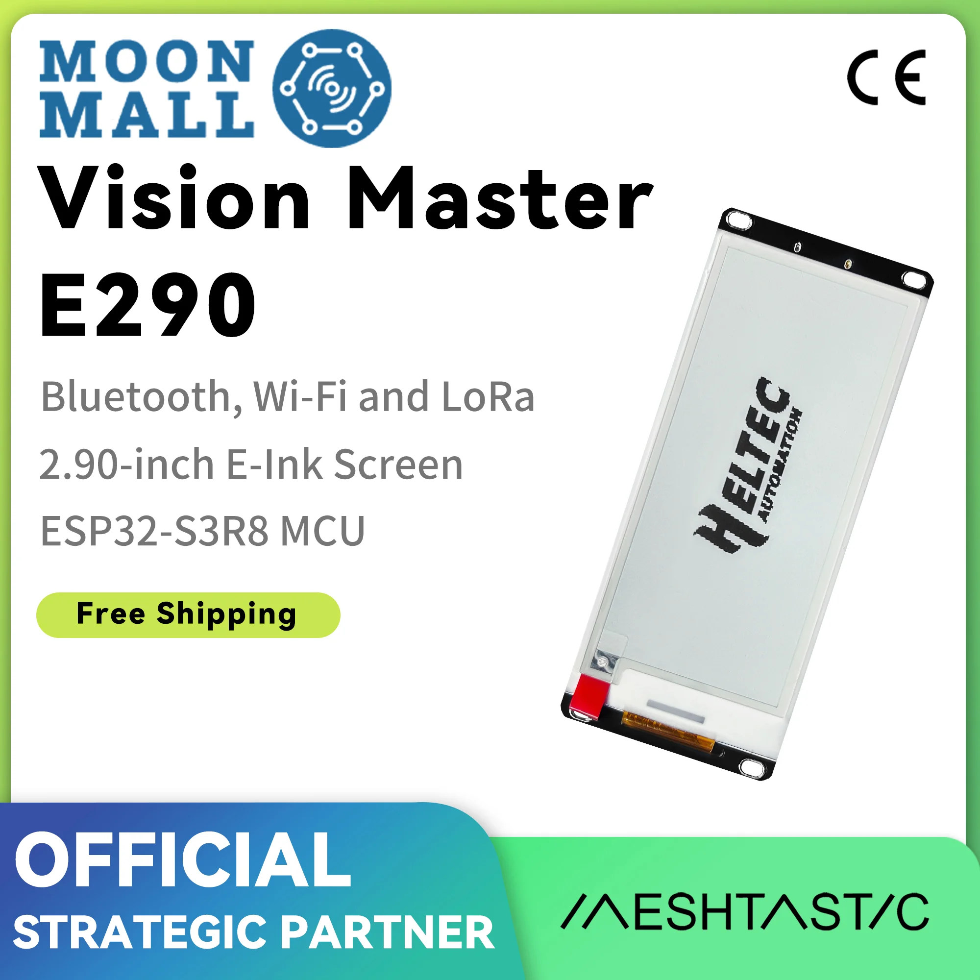 Heltec Meshtastic 2.90 E-ink Display ESP32 LoRa with Arduino Smart Price Tag E-Paper Monitor Devboard Bluebooth WiFi
Heltec Meshtastic 2.90 E-ink Display ESP32 LoRa with Arduino Smart Price Tag E-Paper Monitor Devboard Bluebooth WiFi