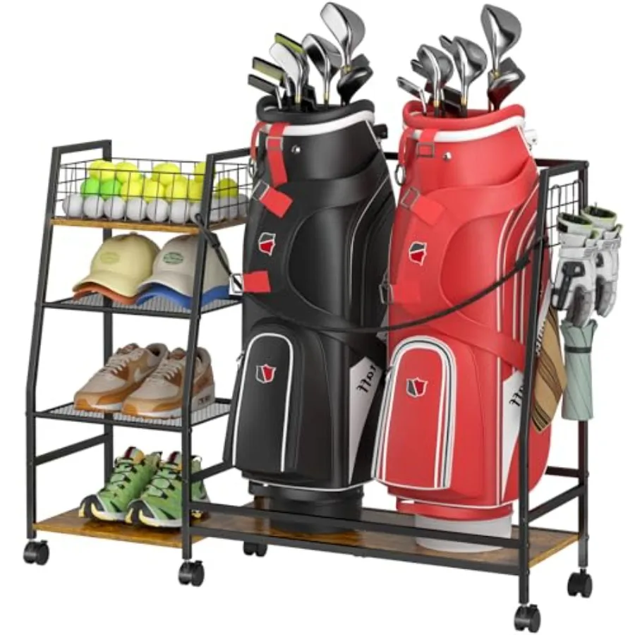 Golf Bag Storage Rack for Garage with Wheels Organizer for Golf Bag and Equipment Accessories Golf Organizer Stand Ideal for Ho
Golf Bag Storage Rack for Garage with Wheels Organizer for Golf Bag and Equipment Accessories Golf Organizer Stand Ideal for Ho