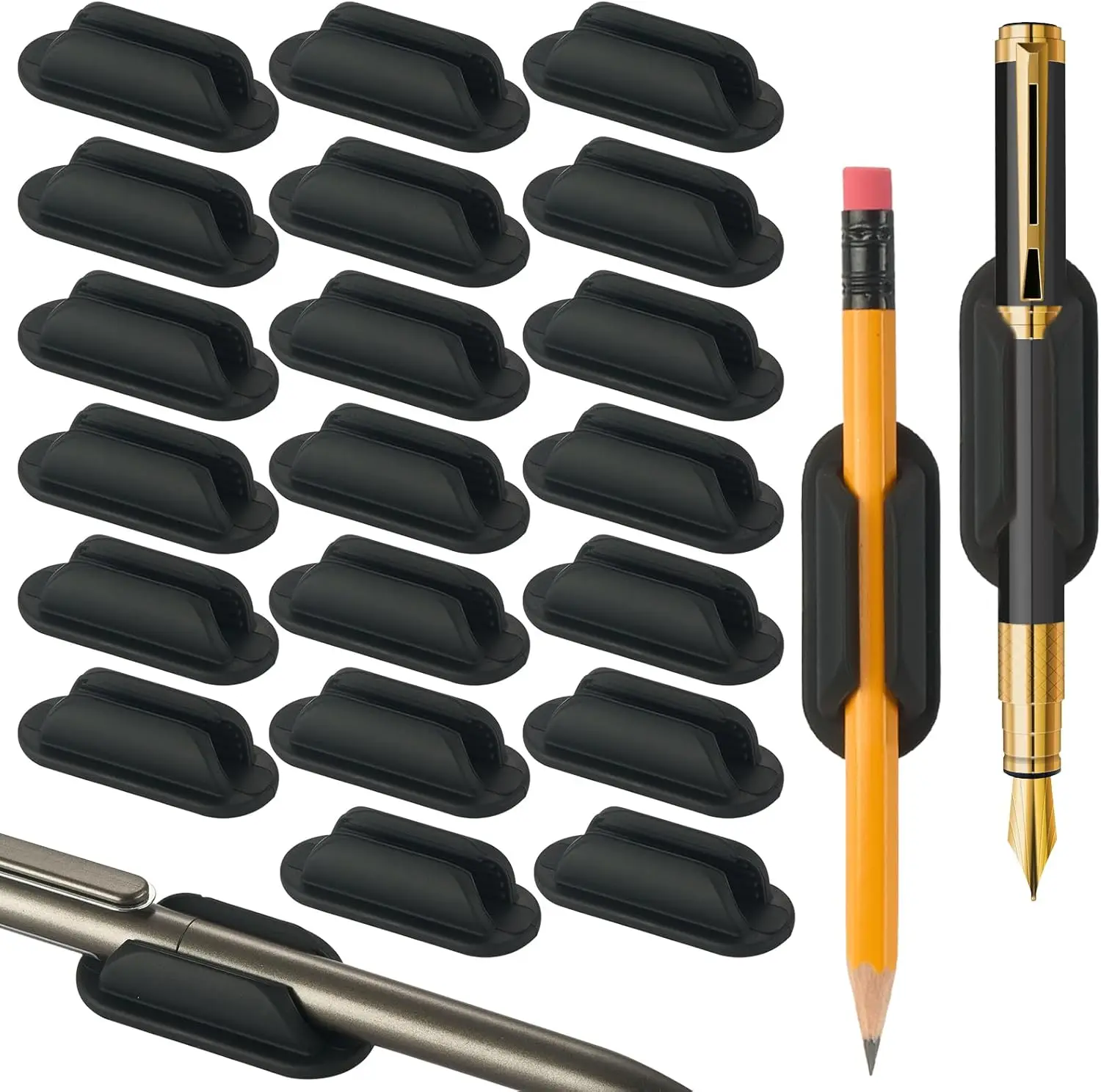 20 PCS Adhesive Pencil Holders, Silicone Marker Organizer for Desk, Notebook, Wall or Clipboard, Reusable Teacher Supplies for Classroom, Office, School Accessories (Black)
20 PCS Adhesive Pencil Holders, Silicone Marker Organizer for Desk, Notebook, Wall or Clipboard, Reusable Teacher Supplies for Classroom, Office, School Accessories (Black)
