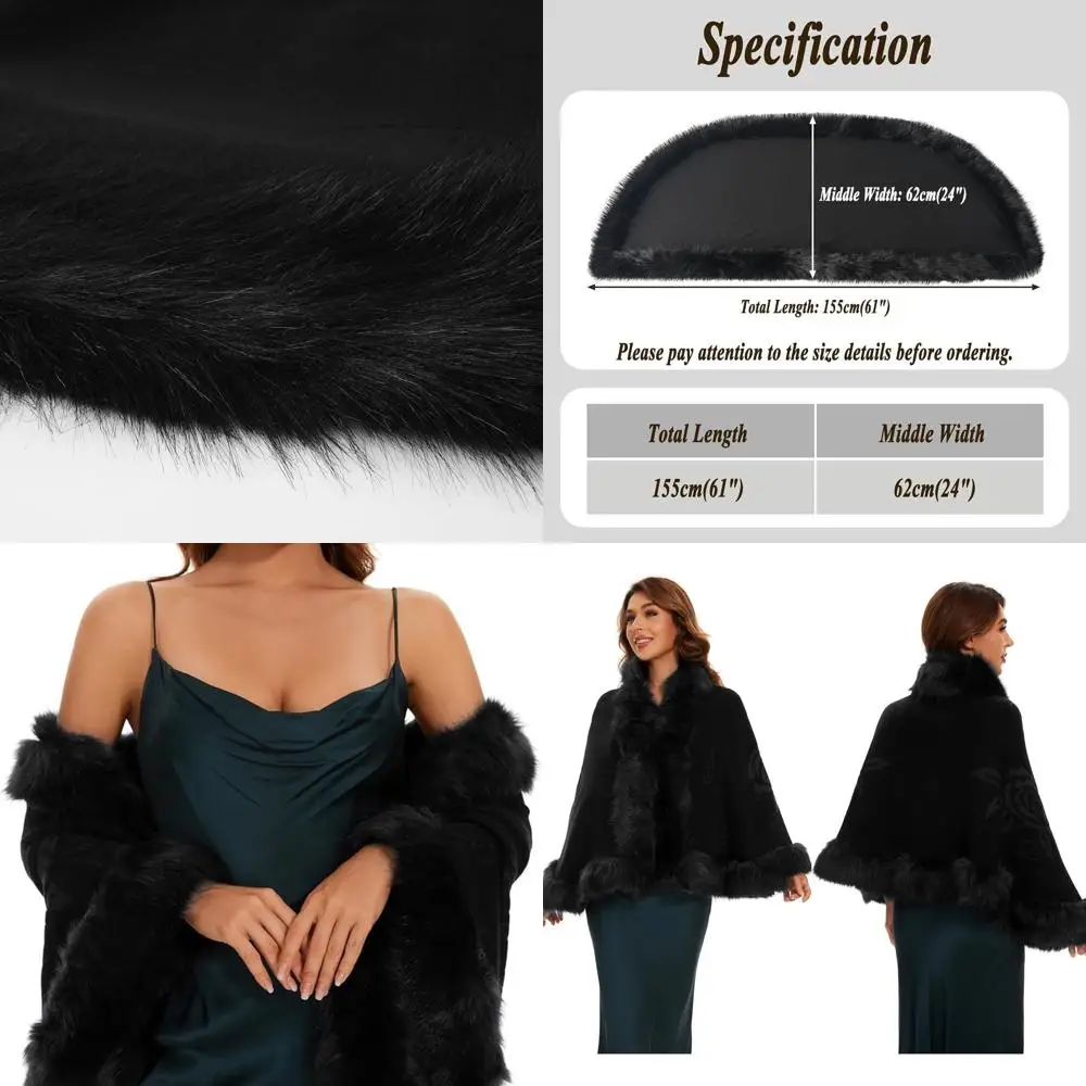 Luxury Faux Fur Shawl for Evening Wedding Dresses, Bridal Wraps, and Party Capes
Luxury Faux Fur Shawl for Evening Wedding Dresses, Bridal Wraps, and Party Capes