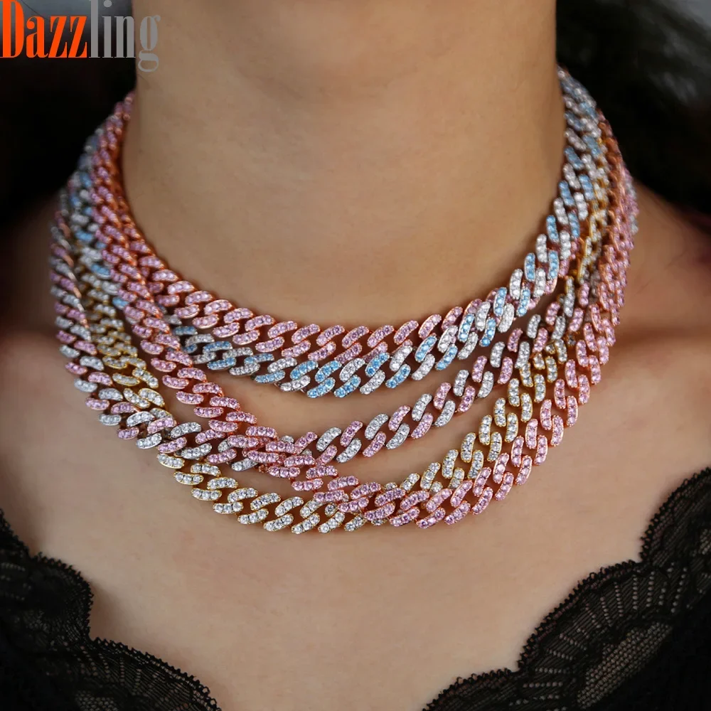 9mm bling Cuban chain Necklace big heavy Hip hop Jewelry Choker two tone Color Iced Out 5A Zircon CZ Clasp women Mens Necklaces
9mm bling Cuban chain Necklace big heavy Hip hop Jewelry Choker two tone Color Iced Out 5A Zircon CZ Clasp women Mens Necklaces