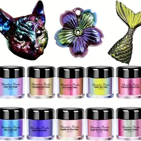 3g /Bottle Nail Art Color Changing Dragon Pearl Light Pigment Powder with Angle Changing Color Makeup&Crystal Drop Glue Pigment