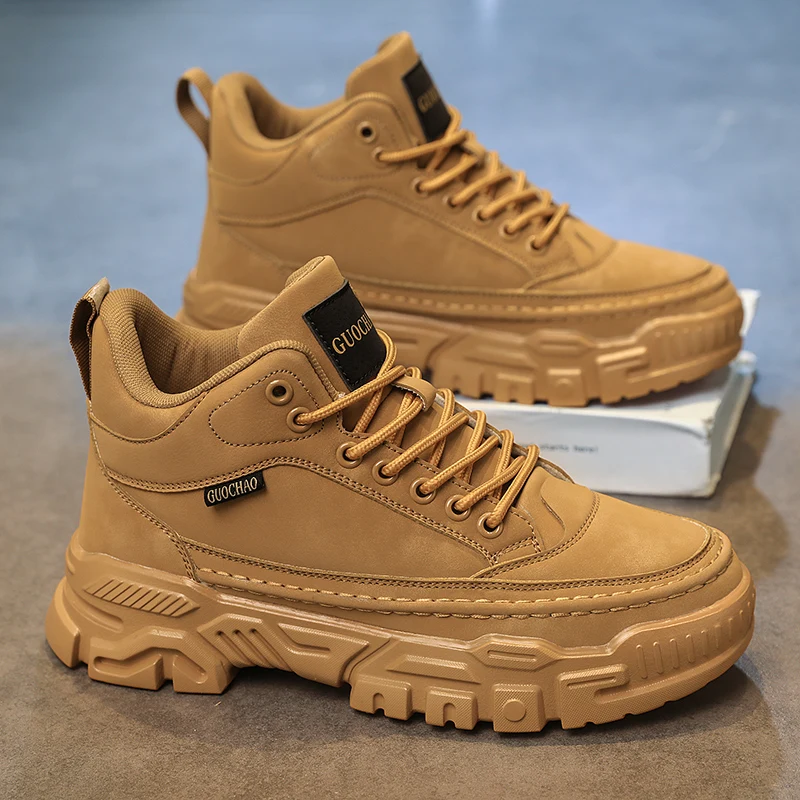 Men's High-top Boots Fashion Casual Leather Boots Men's Sneakers Lace Up Ankle Boots Motorcycle Platform Boot Zapatillas Hombre
Men's High-top Boots Fashion Casual Leather Boots Men's Sneakers Lace Up Ankle Boots Motorcycle Platform Boot Zapatillas Hombre