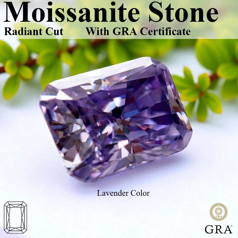 Lavender Color Radiant Cut Moissanite Stone VVS1 Lab Grown Diamond For Jewelry Diy Making With Certificate
Lavender Color Radiant Cut Moissanite Stone VVS1 Lab Grown Diamond For Jewelry Diy Making With Certificate