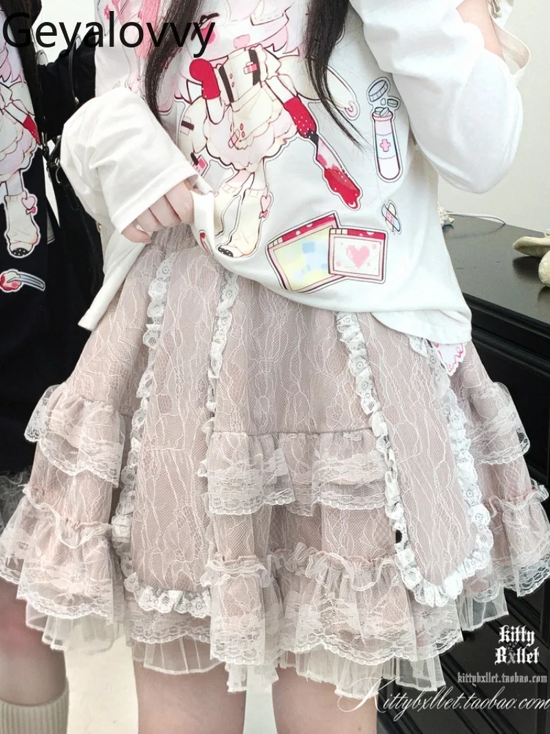 Summer New Rabbit Ear Double Layer Lace Trim Big Hem Puffy Short Skirt Versatile Sweet Elastic High Waist Slim Mini Skirts
Summer New Rabbit Ear Double Layer Lace Trim Big Hem Puffy Short Skirt Versatile Sweet Elastic High Waist Slim Mini Skirts