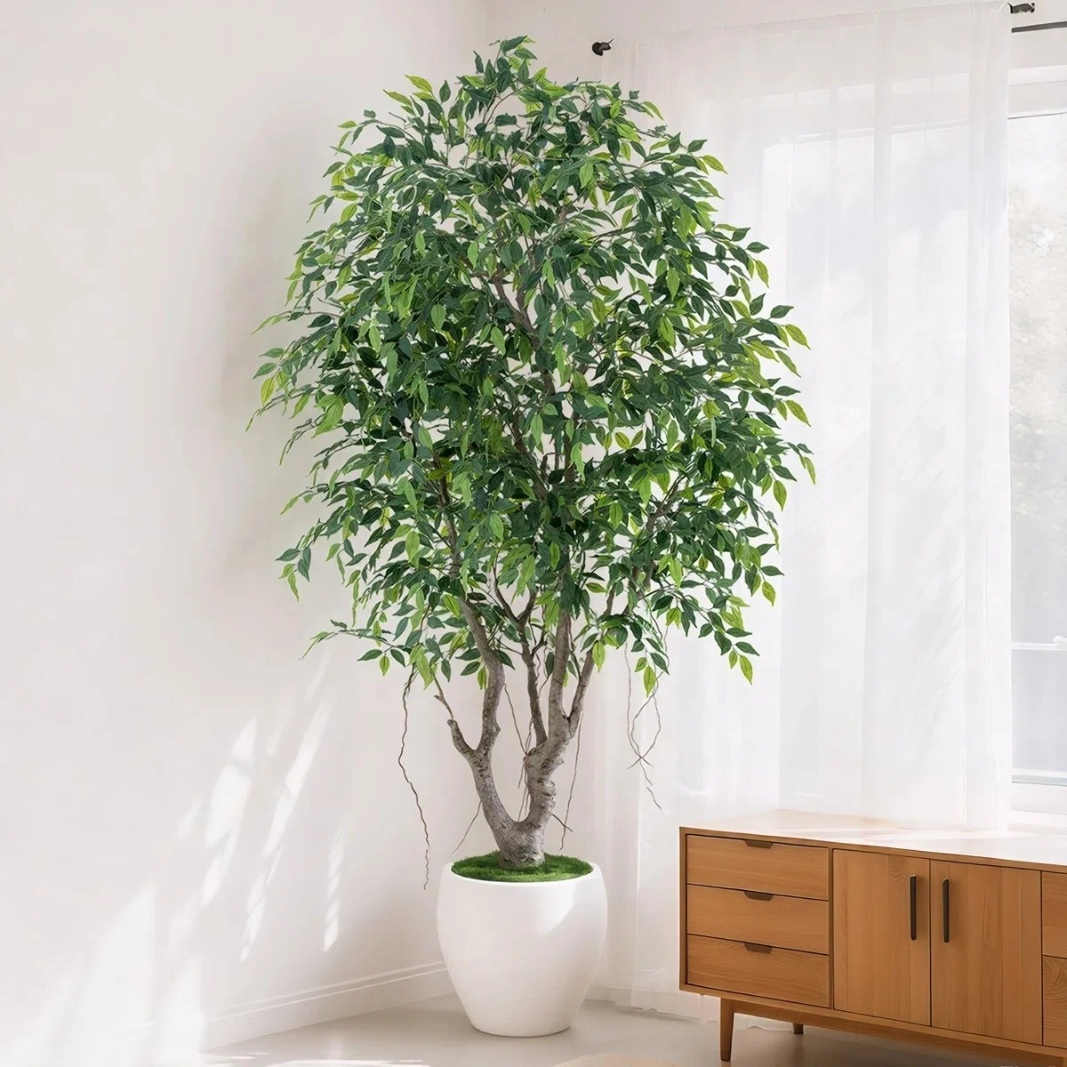 #Artificial Ficus Tree 8FT Realistic Faux Green Plant in White Planter Sturdy Faux Tree Indoor for Living Room Office Home Decor
#Artificial Ficus Tree 8FT Realistic Faux Green Plant in White Planter Sturdy Faux Tree Indoor for Living Room Office Home Decor
