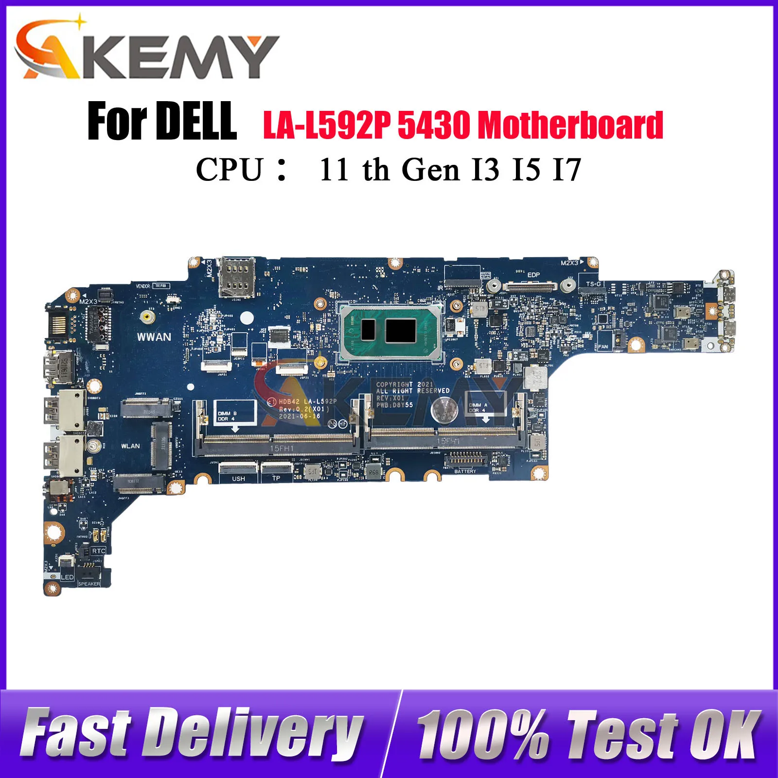 Материнская плата для ноутбука Dell LATITUDE 5430 LA-L592P с процессором i5 i7-11th Gen CN-071H1D 05P0P9, 100% полностью протестировано
Материнская плата для ноутбука Dell LATITUDE 5430 LA-L592P с процессором i5 i7-11th Gen CN-071H1D 05P0P9, 100% полностью протестировано