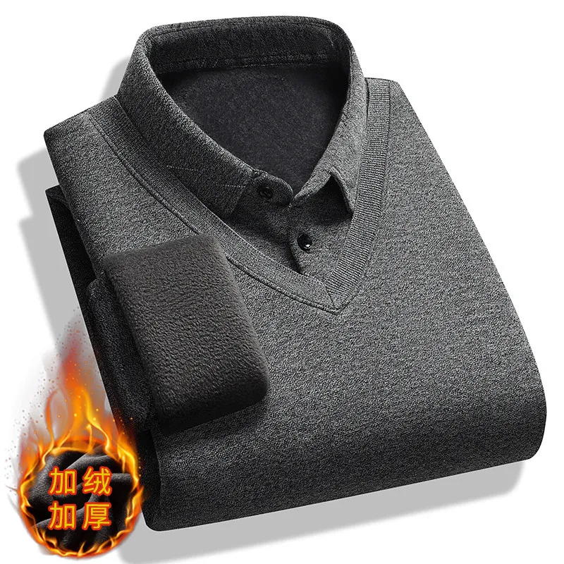 Light Luxury Pullovers High-end Cashmere Sweater Fake Two Piece Elastic Dad Outfit Seamless Warm Shirt Thickened Pullovers men
Light Luxury Pullovers High-end Cashmere Sweater Fake Two Piece Elastic Dad Outfit Seamless Warm Shirt Thickened Pullovers men