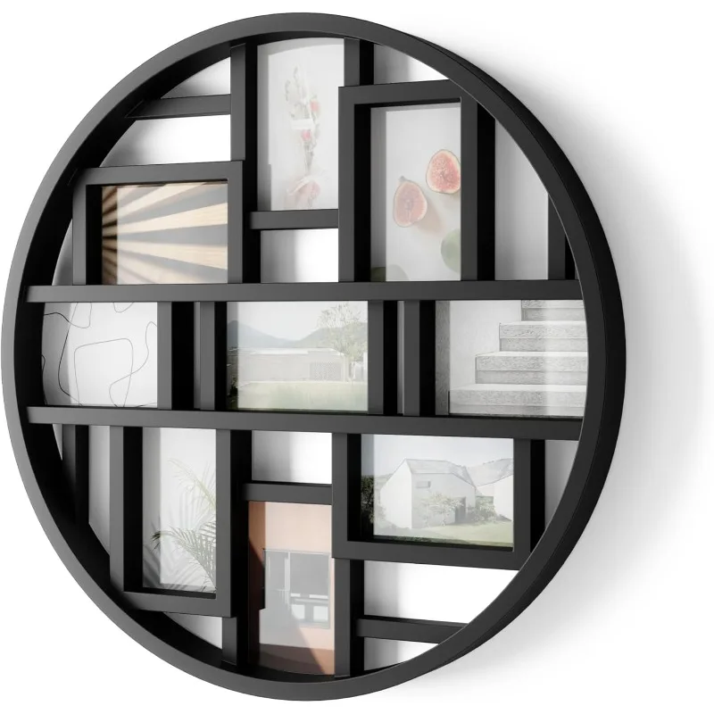 Luna Collage Picture Frame Holds Nine 4x6" Photos, Large 22-Inch Diameter, Black
Luna Collage Picture Frame Holds Nine 4x6" Photos, Large 22-Inch Diameter, Black