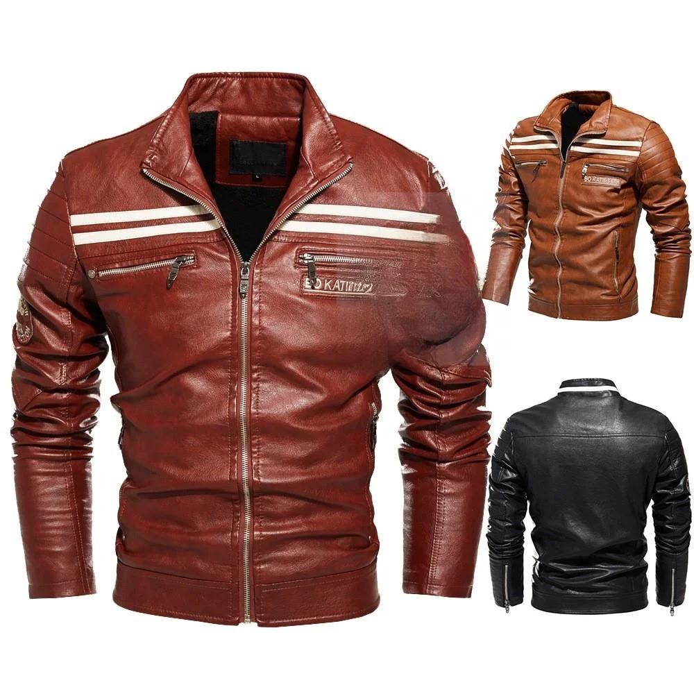 Men's Long Motorcycle Jaet Striped Leather Coat irt Collar Sle G Fake Leather Spring Faion Men's Jaet
Men's Long Motorcycle Jaet Striped Leather Coat irt Collar Sle G Fake Leather Spring Faion Men's Jaet