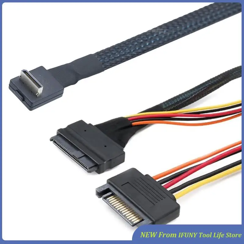 PCIE Oculink SFF-8611 4I 90 Degrees To U.2 SAS SFF 8639 Nvme SSD +15P SATA Adapter Cable High-Speed Data Transfer New
PCIE Oculink SFF-8611 4I 90 Degrees To U.2 SAS SFF 8639 Nvme SSD +15P SATA Adapter Cable High-Speed Data Transfer New