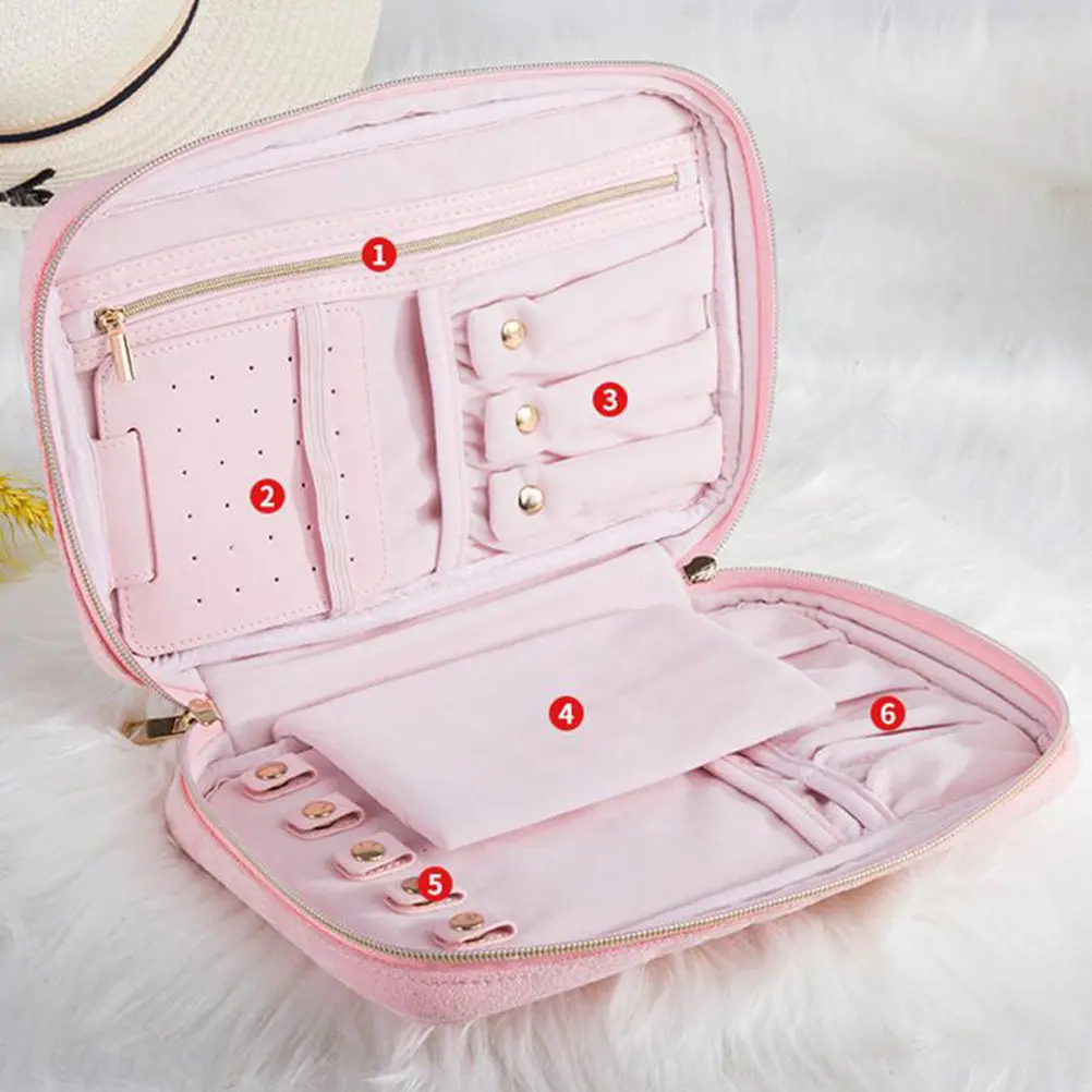 Multifunction Jewelry Bag Pink Travel Storage Bag Portable Jewellery Organizer Case for Rings Earrings Necklaces Bracelets
Multifunction Jewelry Bag Pink Travel Storage Bag Portable Jewellery Organizer Case for Rings Earrings Necklaces Bracelets