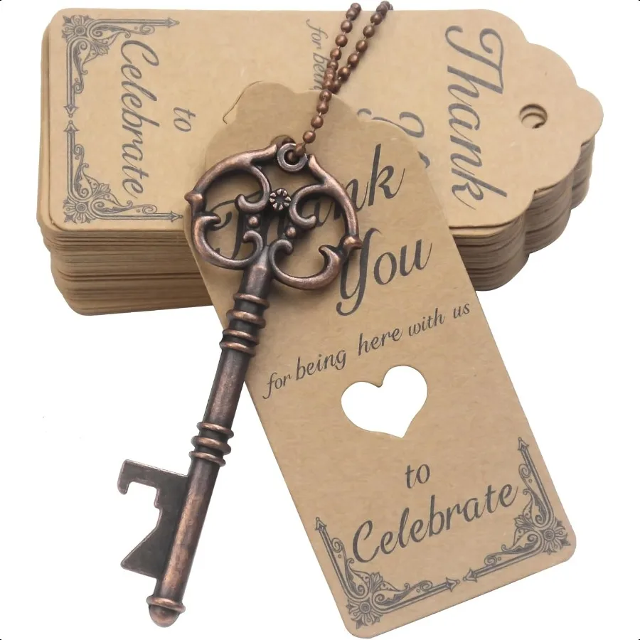 52pcs Vintage Skeleton Key Bottle Opener Party Favor Wedding Favor Guest Souvenir Gift Set with Escort Thank You Tag Card and K
52pcs Vintage Skeleton Key Bottle Opener Party Favor Wedding Favor Guest Souvenir Gift Set with Escort Thank You Tag Card and K