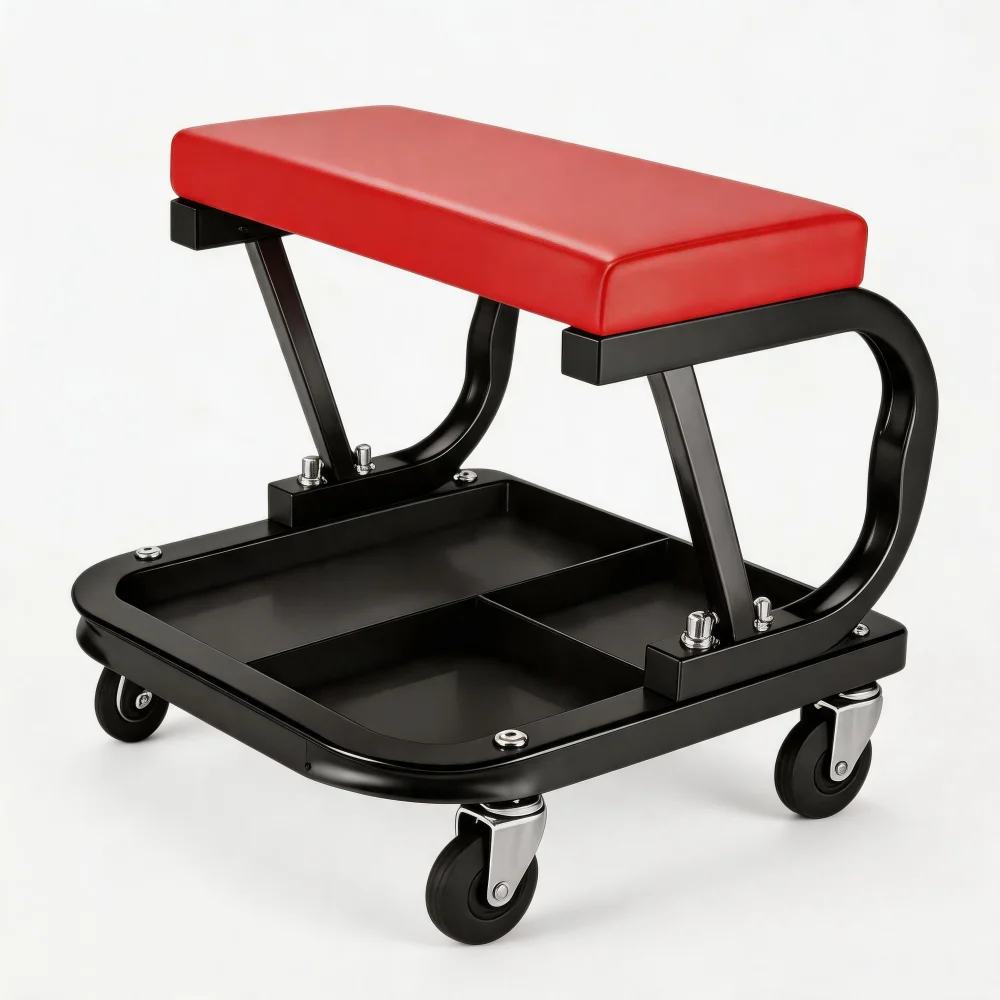 Garage Shop Seat with Divided Tool Storage Tray Padded PU Seat & 4 360° Swivel Casters Mobile Work Stool for Auto Repair Workshop Home Maintenance
Garage Shop Seat with Divided Tool Storage Tray Padded PU Seat & 4 360° Swivel Casters Mobile Work Stool for Auto Repair Workshop Home Maintenance