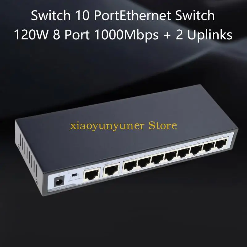 P9JB Switch 10 PortEthernet Switch 120W 8 Port 1000Mbps +2 Uplinks with Power PlugandPlay
P9JB Switch 10 PortEthernet Switch 120W 8 Port 1000Mbps +2 Uplinks with Power PlugandPlay