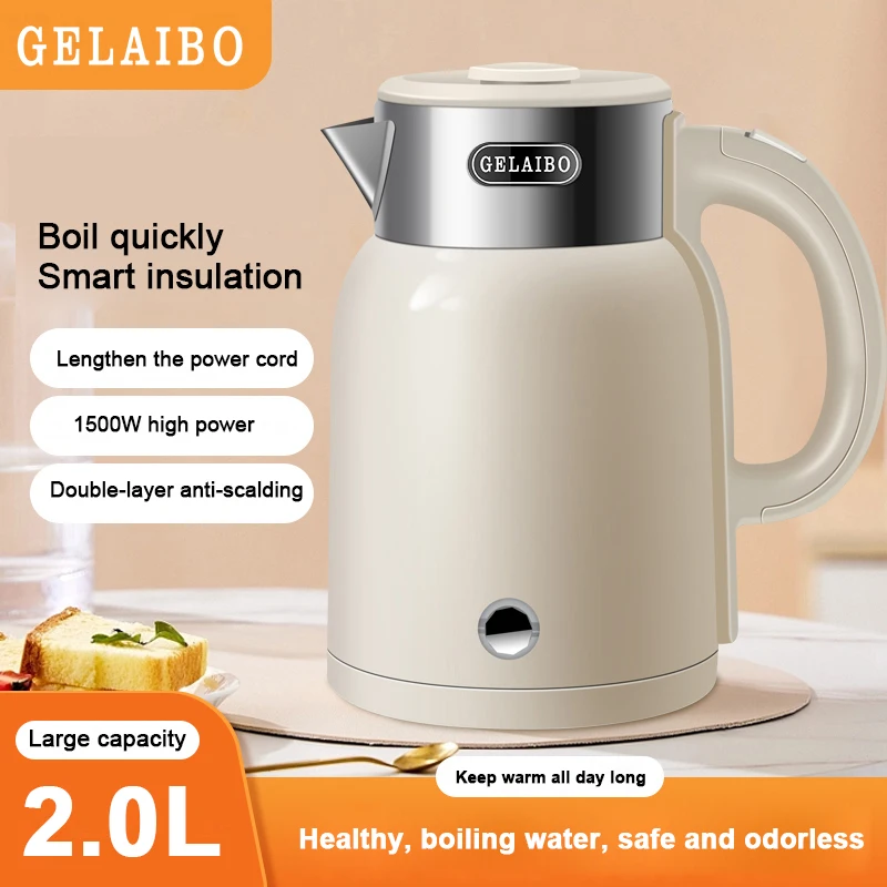 Чайник GELAIBO, электрический чайник, чайник, домашний офис, практичный двухслойный, против ожогов, кипящая вода с одной кнопкой, автоматический
Чайник GELAIBO, электрический чайник, чайник, домашний офис, практичный двухслойный, против ожогов, кипящая вода с одной кнопкой, автоматический
