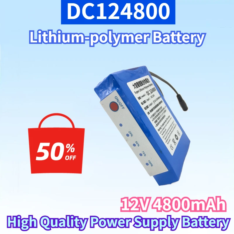 Newest DC124800 12V 4800mAh Rechargeable Battery for Outdoor Lighting Portable Emergency High Quality Power Supply Battery Pack
Newest DC124800 12V 4800mAh Rechargeable Battery for Outdoor Lighting Portable Emergency High Quality Power Supply Battery Pack