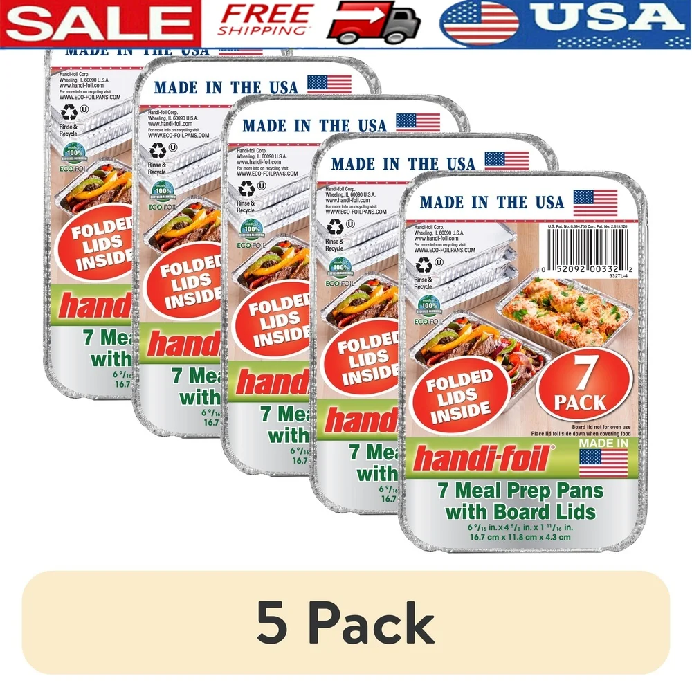 5 Pack Aluminum Meal Prep Storage Pans with Folded Lids Eco-Friendly Non-Stick Portion Control Meal Prep Leftovers Easy Clean-Up
5 Pack Aluminum Meal Prep Storage Pans with Folded Lids Eco-Friendly Non-Stick Portion Control Meal Prep Leftovers Easy Clean-Up